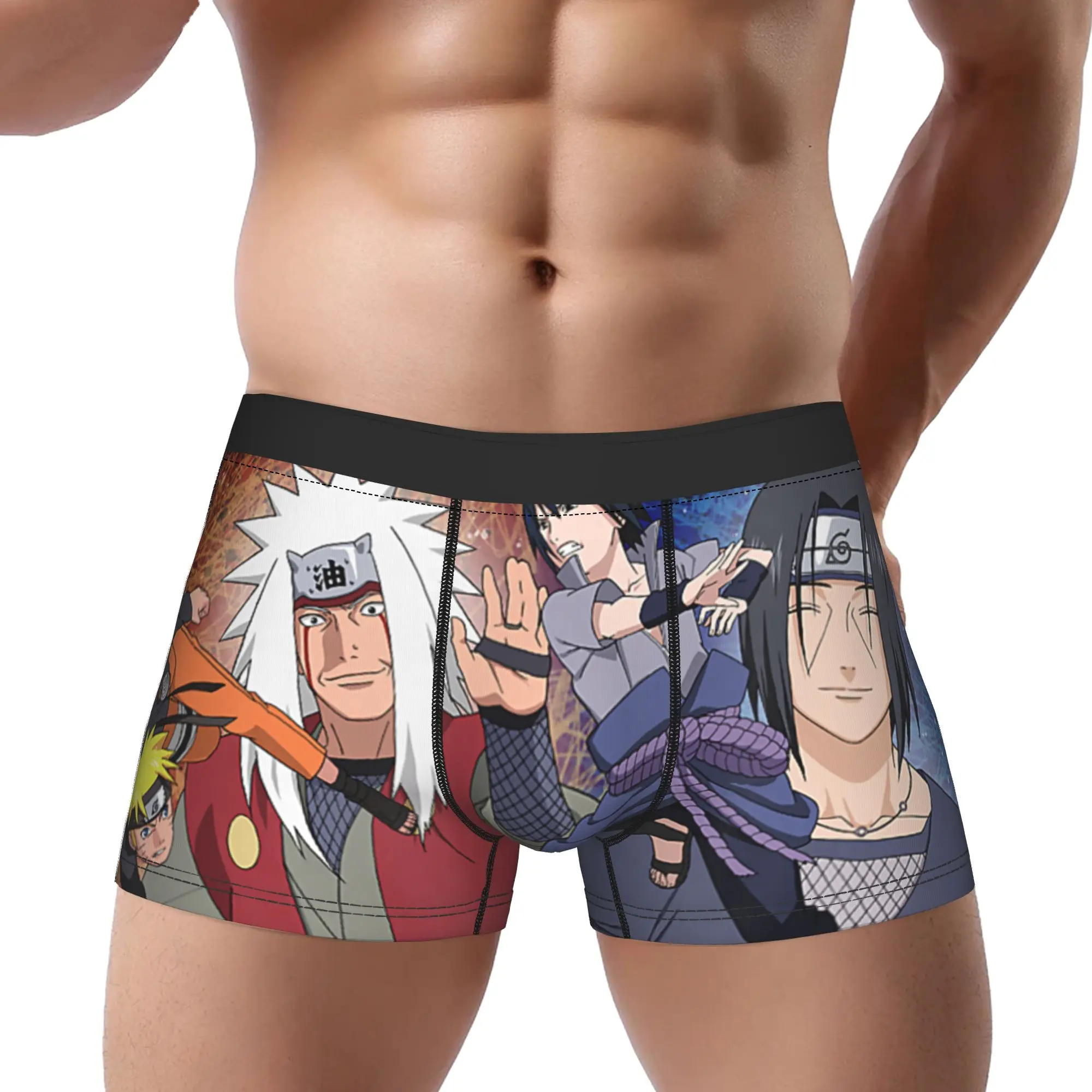 Naruto Shippuden Uzumaki &amp Sasuke Fighting Jiraiya Itachi  Underpants Homme Panties Shorts Boxer Briefs