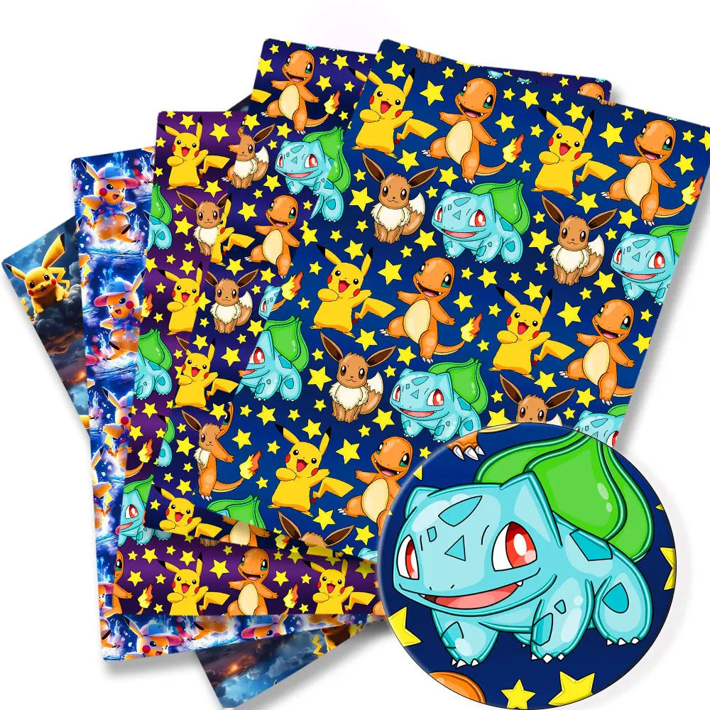 

Pokemon Cartoon Fabric140*50cm Handmade Sewing Patchwork Quilting Baby Dress Home Sheet Printed Fabric Fabric Sewing Kids