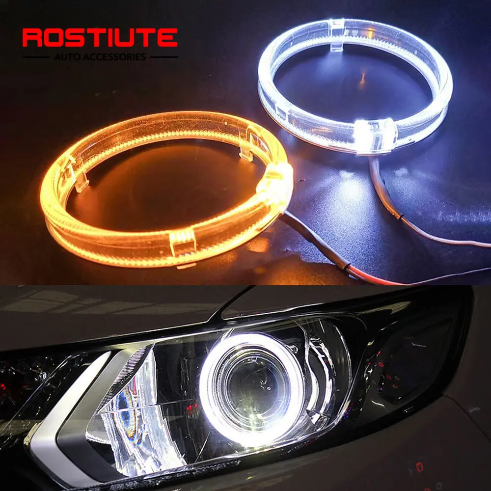 

2PCS 80mm 95mm 105mm 110mm White Amber Car Angel Eyes Led Halo Rings Automotive DRL Acrylic Circular Angel Eyes for Motorcycle