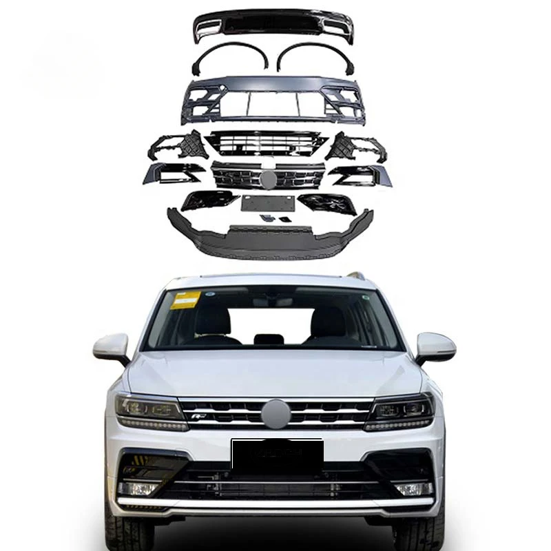 

Automotive parts For VW Tiguan Facelift R-line Car Bumpers car Grille Front bumper Wheel arches Rear diffuser tips body kits