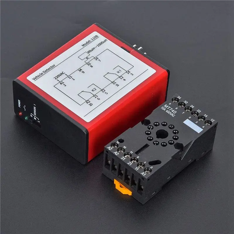 Limited Stock-FF 3X 110B Vehicle Detector AC220V Single Channel Inductive Vehicle Loop Detector For Car Parking Lot Access Contr
