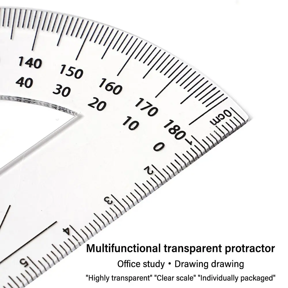 Multi-function Plastic Triangle Ruler With Handle Transparent Angle Protractor Geometry Measuring Drawing Drafting Tools