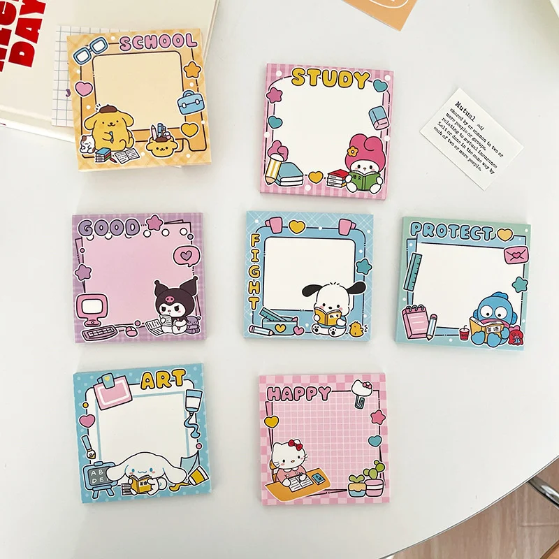 24pcs/lot Sanrio Melody Kuromi Cinnamoroll Memo Pad Sticky Notes Stationery Label Notepad Planner Sticker Post School Supply