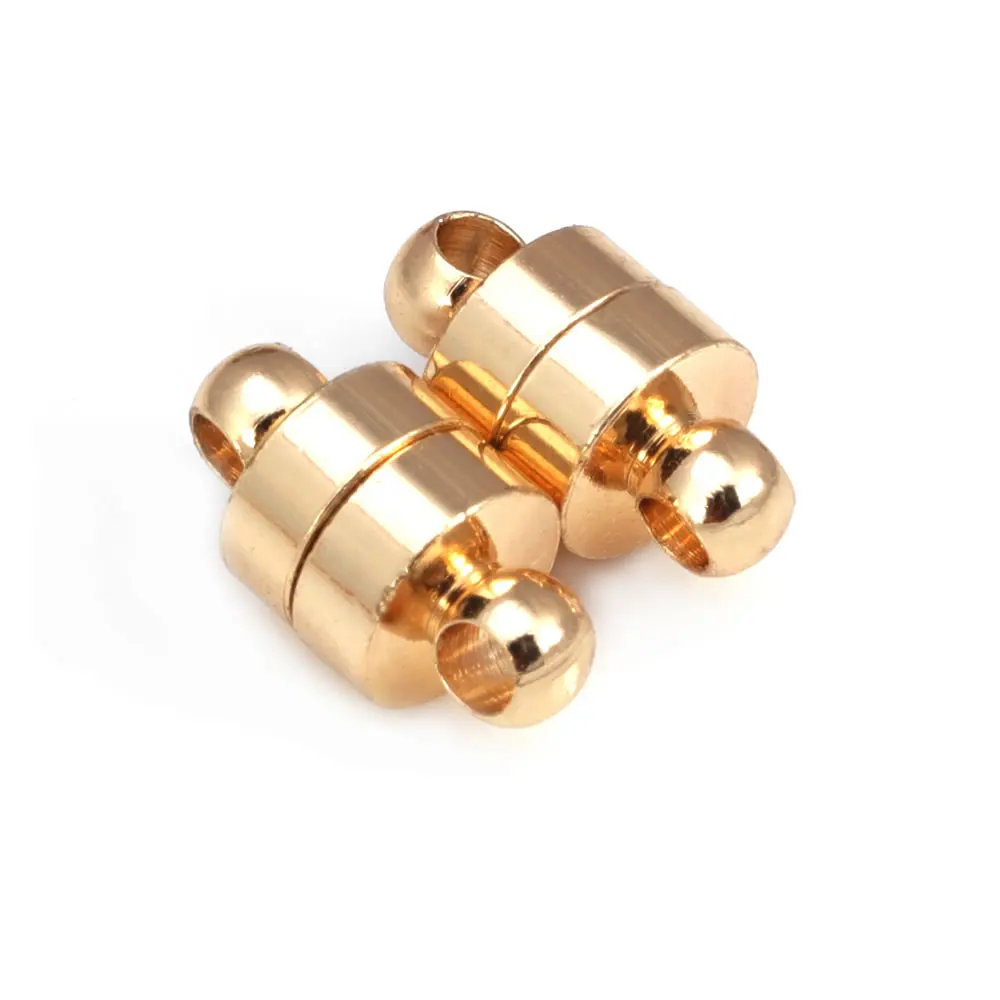 18K Gold Color Brass Round Cylinder Heart Magnetic Necklace Bracelets Connect Clasps Diy Jewelry Making Findings Accessories