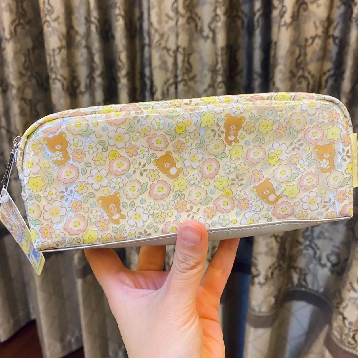 

Cartoon Pvc Waterproof Rilakkuma Canvas Single Layer Zipper Pencil Case Student Pen Storage Girl Stationery for Learning Gift