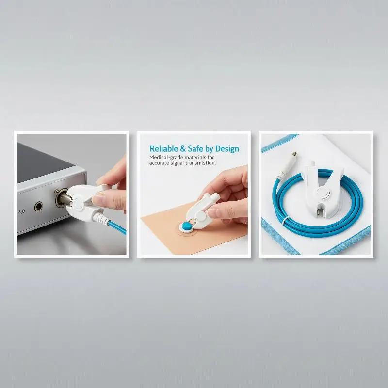 Electrode ECG Adapter 1Pcs 4.0 Banana Plug to Clip Cable Connector Reliable for Clinical Home Heart Monitoring Equipment