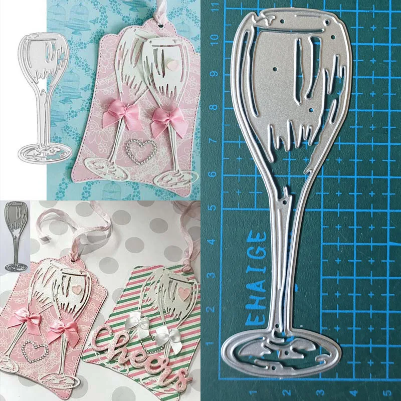 Wine glass bottle balloon Coffee cups metal cutting dies cut die mold Scrapbook paper craft knife mould blade punch stencils