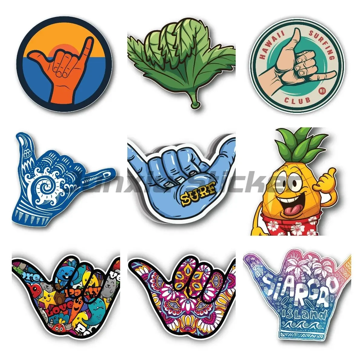 

SHAKA Гавайский серфинг жест автомобильная наклейка для автомобилей, ноутбуков, лодок, для стены, двери, окна, шлема, автомобильные наклейки