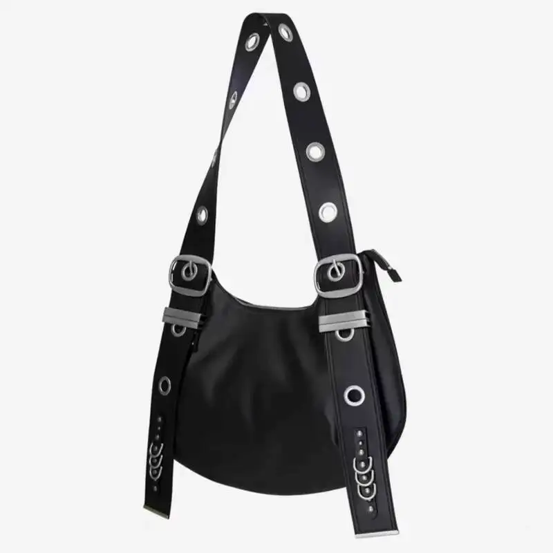 خمر الشرير الجرونج Y2k الجمالية تحت الإبط حقيبة الكورية عالية السعة موضة حقائب كروسبودي عادية الشارع الشهير حقائب كتف #5