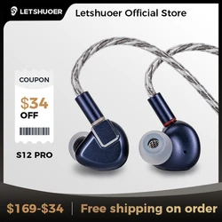 Letshuoer S12 PRO | LETSHUOER S12 Hifi Écouteurs Filaire In-ear Écouteurs Casque Filaire De Haute Qualité Planaire Casque