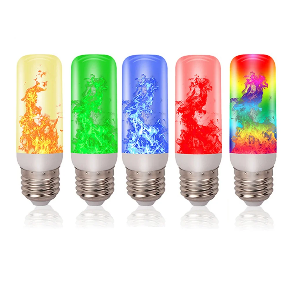 LED Flicker Flame Light Bulb Simulated Burning Fire Effect E27E26 Lamp Xmas Party Decorations Flickering Outdoor Four mode Light