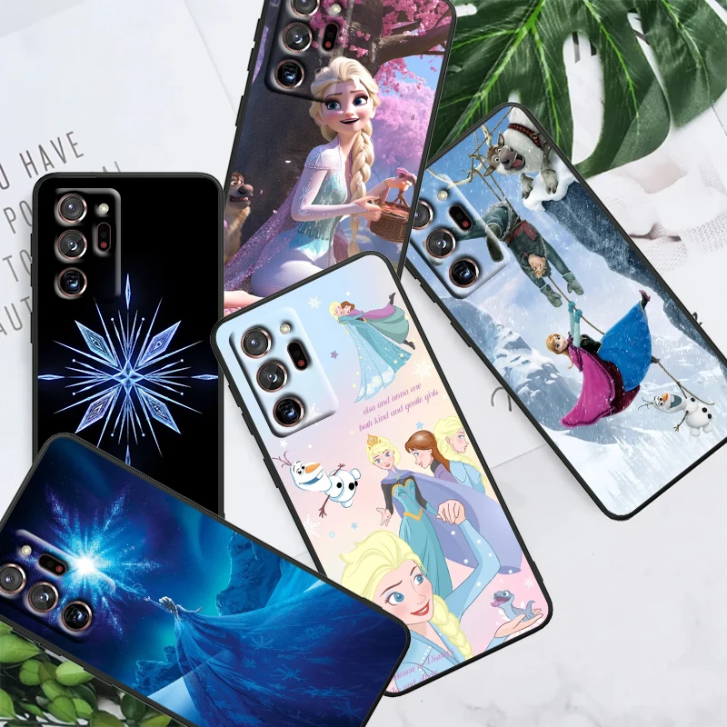 

Frozen Disney Cartoon Fashion For Samsung Note 20 10 Ultra Plus A31 A14 A12 A70 A34 A25 A04 A05 A15 A24 5G Black Cover