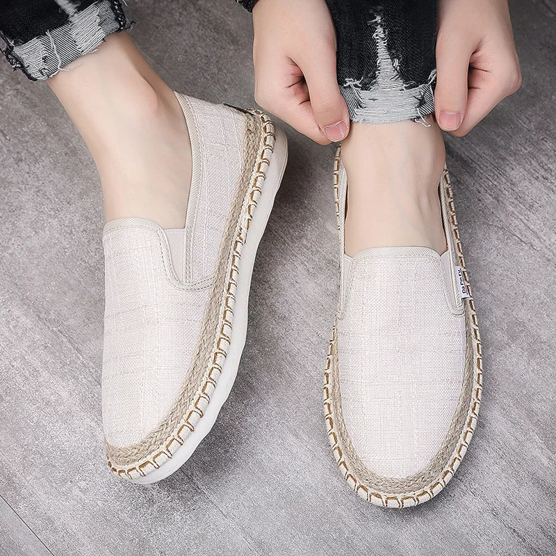 Summer New Men Casual Loafers Classic Flat Men Shoes Solid Color Shoes Fashion Slip on Footwear Male Plimsolls Zapatillas Hombre