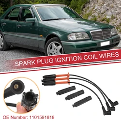 UXCELL 3pcs Car Spark Plug Coil Wires Ignition Coil Harness Cable 7mm Fit for Mercedes-Benz C220 W202 L4 2.2L 1994-1996