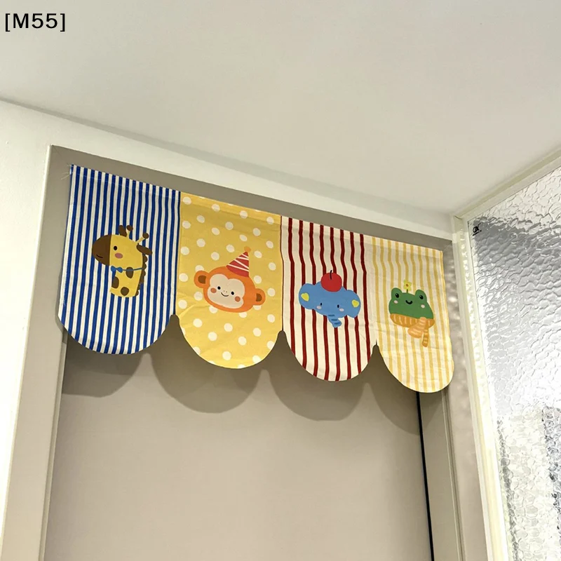 Cartoon Animal Self-Adhesive Door Curtain, No Drill Perforation-Free Partition Screen, Privacy Decor for Bedroom Living Room Bat