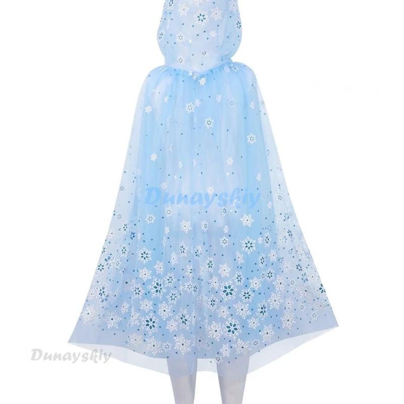 Ragazza principessa Cosplay accessori per feste mantello neve ghiaccio Gilr regina Costume mantello paillettes Tulle mantello di Halloween