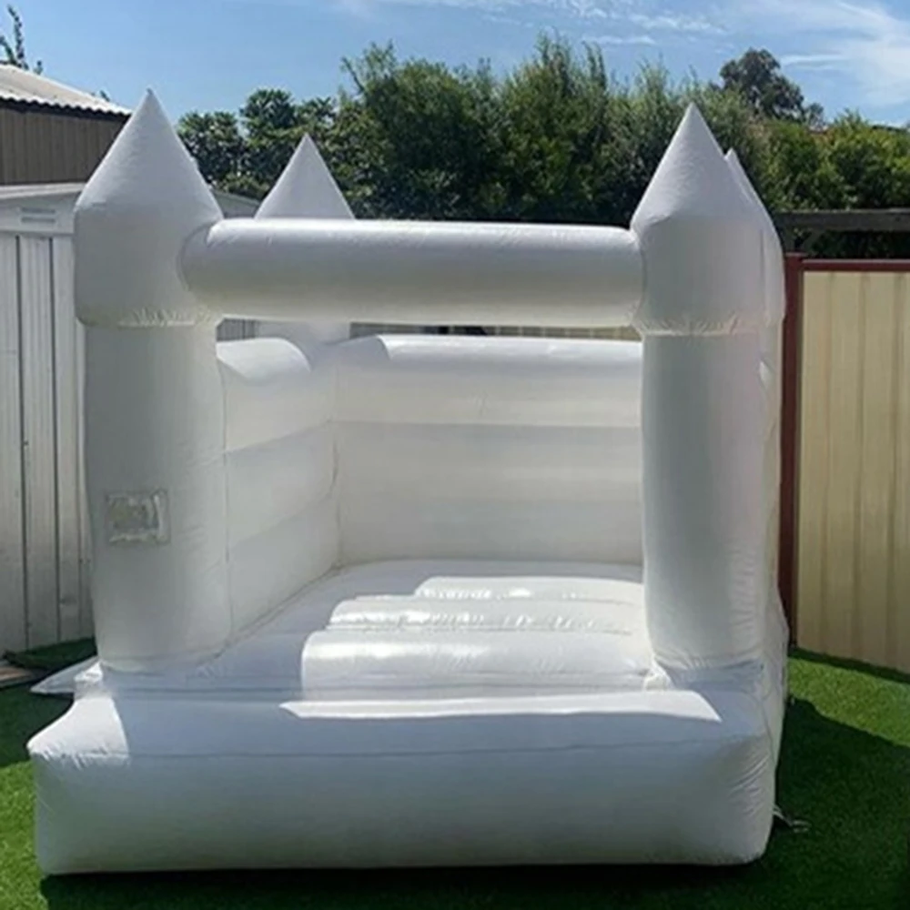 

Pastel mini White Bounce House Jumping kids Bouncy Castle Inflatable moon Wedding Bouncer jumper with Blower free shipping