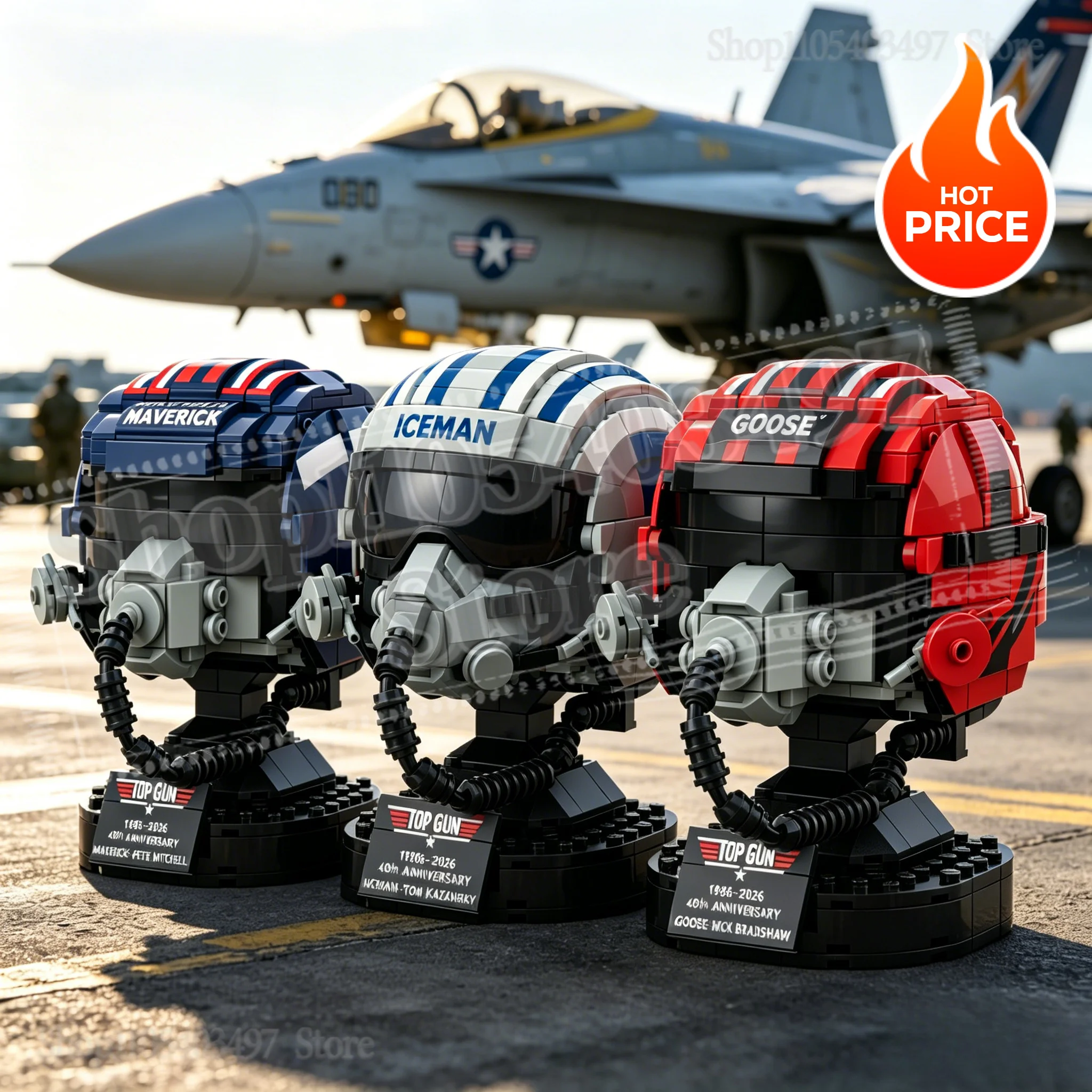 Figura Coleccionable de Piloto Maverick con Casco del 40 Aniversario de Top Gun, Decoración de Escritorio, Regalo para Fans de Top Gun y Amantes Militares