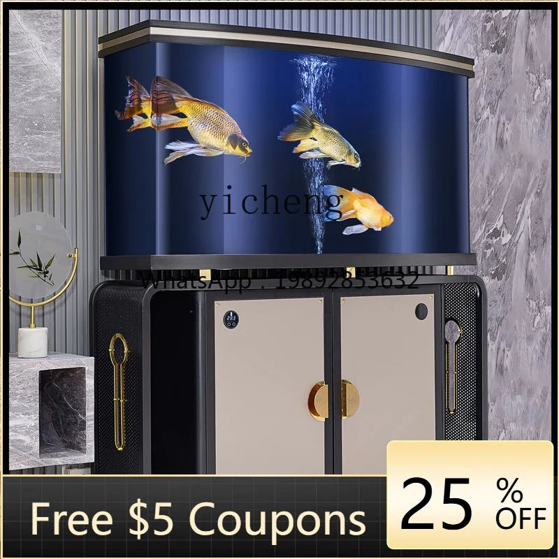 

living room fish tank large 1.5-meter dragon fish tank bottom filter water-free office acrylic fish tank