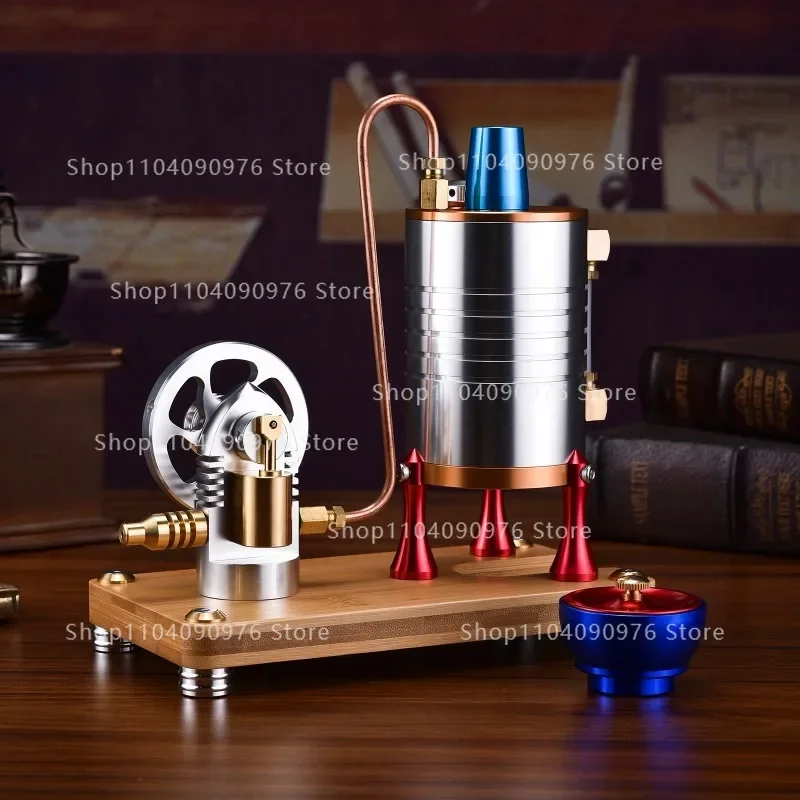 K006 Steam Engine Model with Boiler Retro Start Working Model Physics Experiment Toy for Adults Students