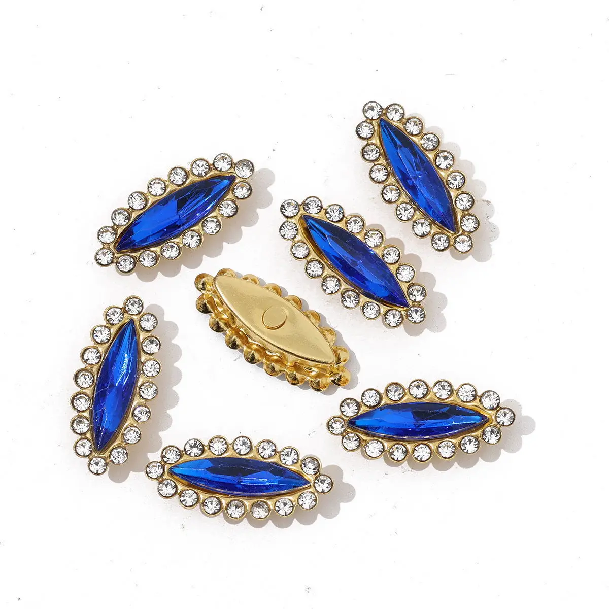 

Long Navette Rhinestone Encirclement Sunflower Drill Special-shaped Crystal Hand-sewn Drill Diy Hand-made Materials