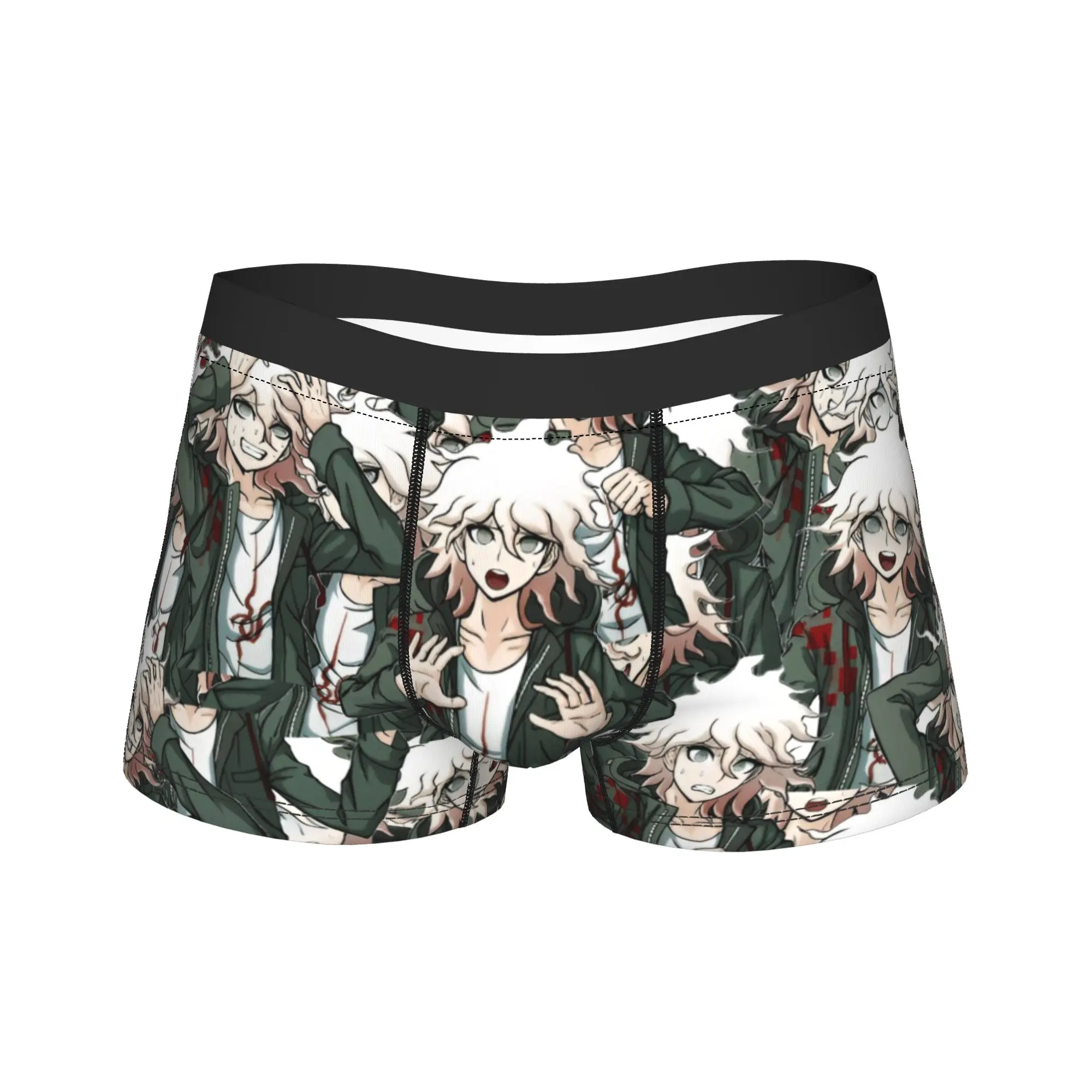 

Мужское длинное нижнее белье в стиле аниме Nagito Komaeda Danganronpa, игровые трусы-боксеры с юмором, шорты, мужские трусы со средней талией, M-XXL