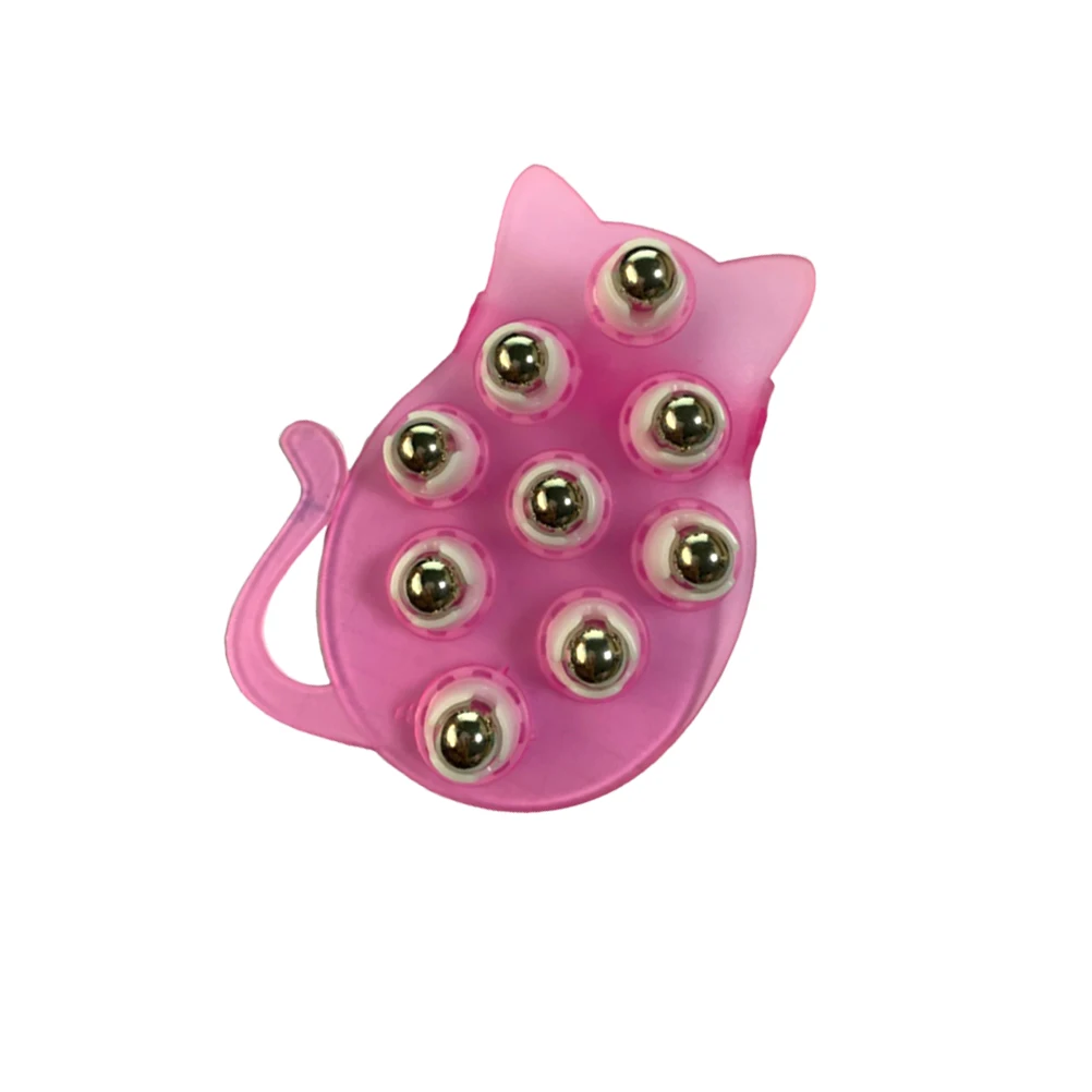 

Cat Shaped Steel Ball Rolling Pain Relief Nine Beads Body Accessories Nine-Beads Massager Back Face Neck Massage Tool