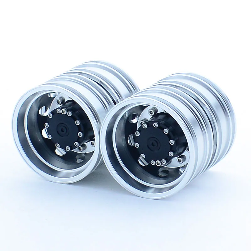 2pcs RC Dump Truck Metal Upgrade Wheels Hub Rim for 1/14 Tamiya SCANIA 770S R620 VOLVO BENZ Arocs MAN TGX LESU Car Accessories