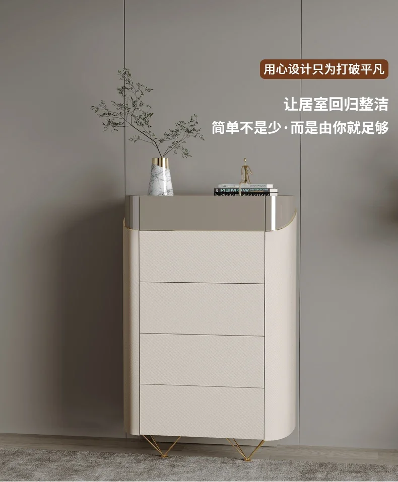 

Простой роскошный комод, итальянский современный кожаный комод для хранения вещей