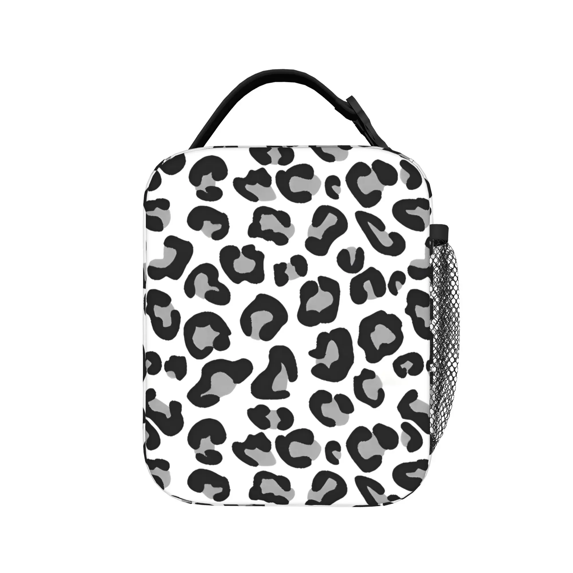 Pink Glitter Leopard Print Lunch Bag  Funny Lunch Box For Child  Outdoor Picnic Cooler Bag Oxford Thermal Tote Handbags