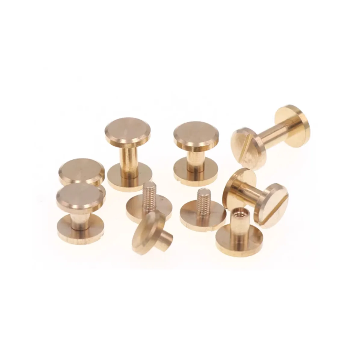 

Pure Copper Double Flat Screw Keychain Rivet Belt Luggage Accessories