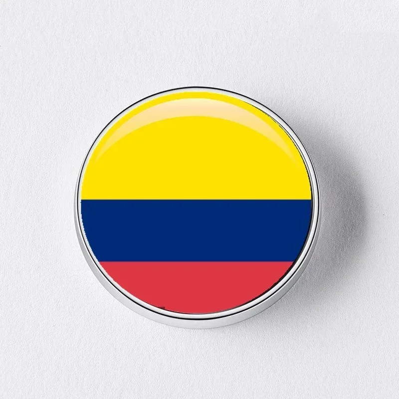 3D Colombia Flag Souvenirs Refrigerators Fridge Magnets Home Decor Magnetic Silver Metal