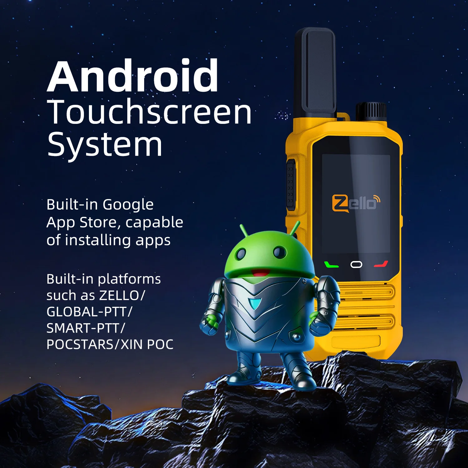 SHJ 360 4G LTE POC 무전기 안드로이드 8.1 워키토키 구글 플레이 젤로 XINPOC 2.4인치 터치 낙상 감지 SOS 플로팅 인터콤
