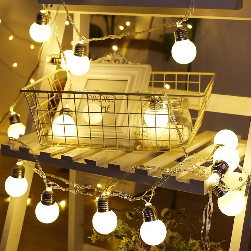 Battery Powered LED Threaded Bulb String Lights, Vintage Style Decor Lights for Camping Tent, Patio, Holiday and Party