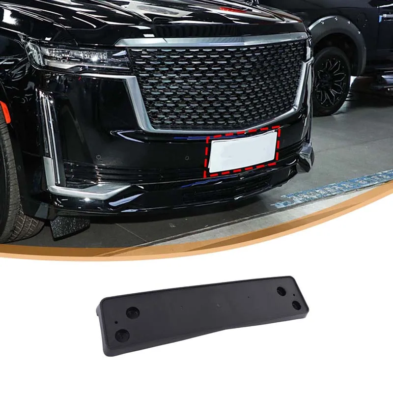 For Cadillac Escalade 2021-2024 ABS Black Car Front Bumper License Plate Holder Bracket Car Accessories(UK Version)