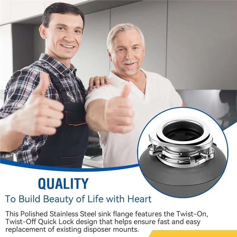 kycor-garbage-disposal-flange-3-bolt-mount-stainless-steel-for-insinkerator-models-with-stopper-kitchen-sink-flange-kit