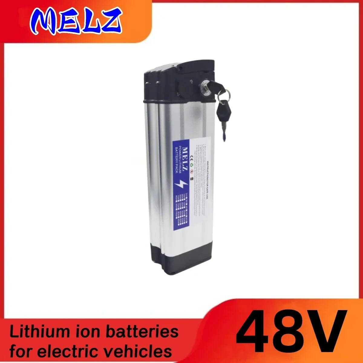 48V 20ah 25ah 30ah 35ah 40ah 50ah lithium battery aluminum case anti-theft lock suitable for silver fish 250-1000W free charging