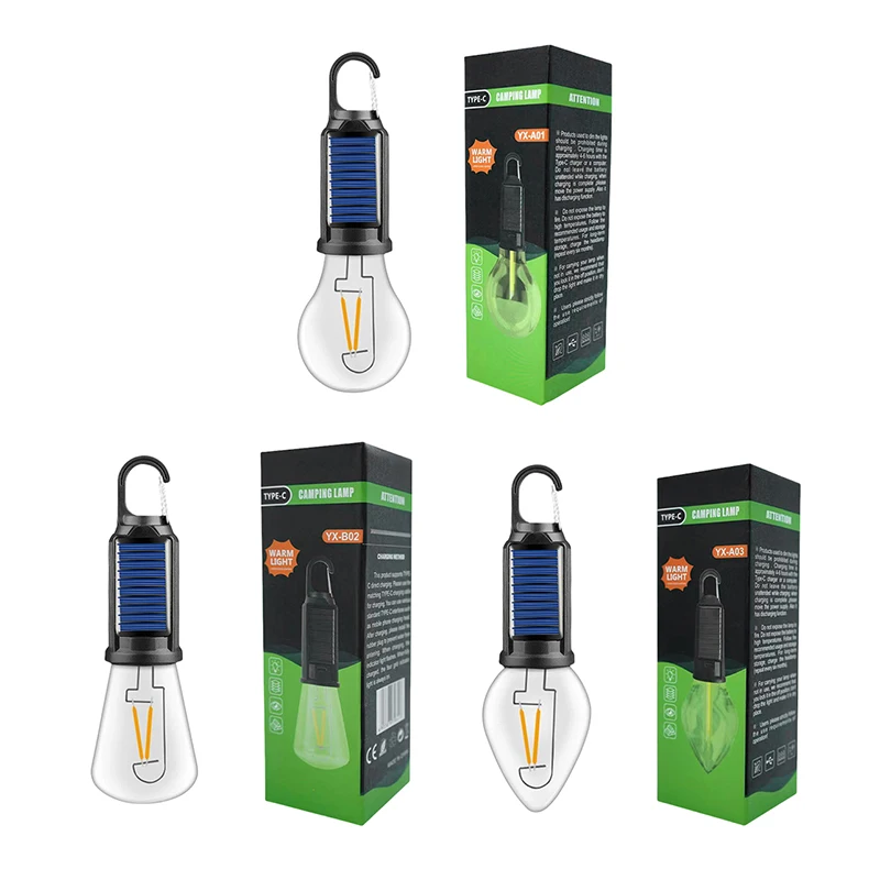 

1 комплект портативных ночников, уличные светодиодные лампы на солнечной энергии, USB-зарядка, светильник для кемпинга, фонарик, предметы первой необходимости для рыбалки