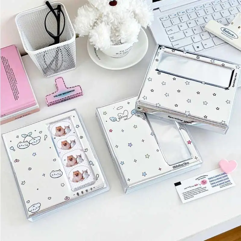 Photo Booth Frames Cartoon Photo Booth Album For 40 Pcs 2x6 Inch Photo Strips Bookmark 20 Pcs 4x6 4R Photo Holder 40 Pages