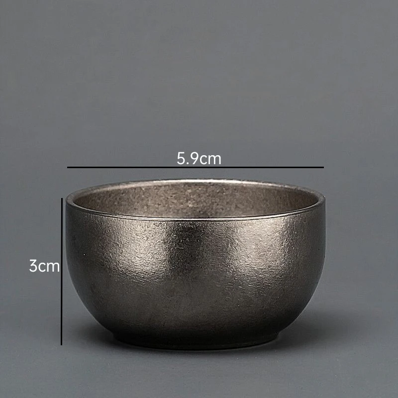 Titanium High-End Small Tea Bowl Ice Crystal Master Cup Tea Set Outdoor Camping Personal Titanium Alloy Water Cup