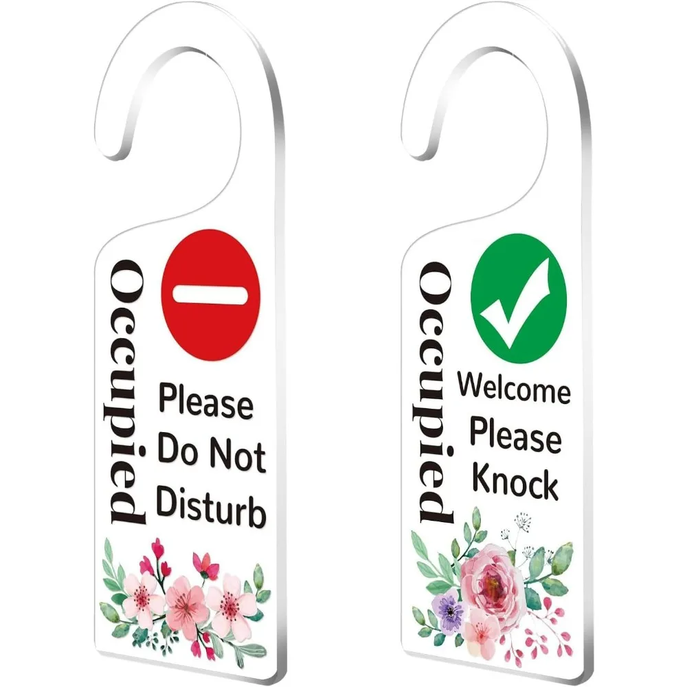 2Pack Please Do Not Disturb Door Hanger Sign Welcome Please Knock Hanger Sign Acrylic Notice Door Hanger Sign Door Handle