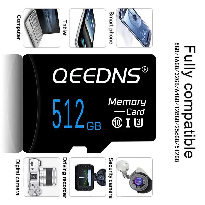 Pendrive 512GB 256GB Mini SD Memory Card 128GB 64GB U3 Micro TF SD Card High Speed 8GB 16GB 32GB Flash SD TF Card For Phone