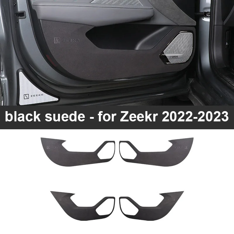 Italiaanse Suède Koolstofvezel Sticker Voor Zeekr 001 2023 2025 2022 Interieur Accessoires Deur Anti Kick Cover Bescherming Mat