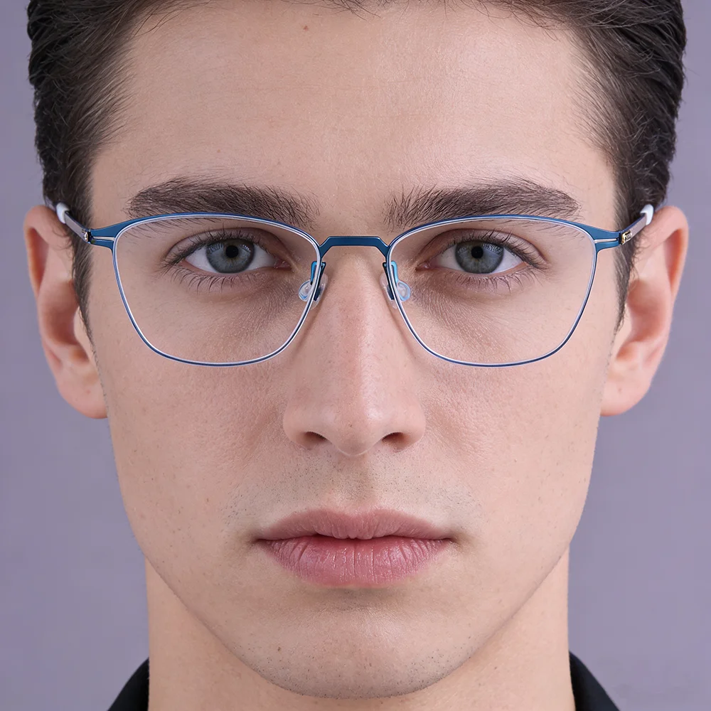 Square Norway Fashion Men Glasses Frame V467 Thin Rim Titanium Eyeglasses Women Ultralight Shinny Spectacles Quality Eyewear New