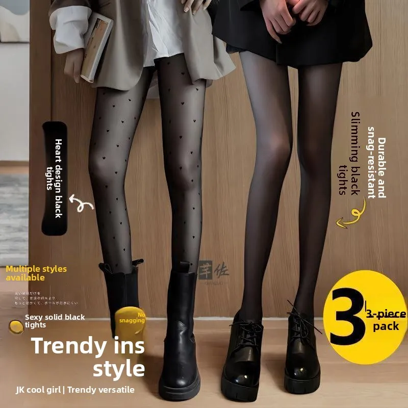 Summer Sexy Thin Stockings for Women Black Polka Dot Slimming Natural Bare Feel Extended Anti-Catch Thread Pantyhose JK Tights