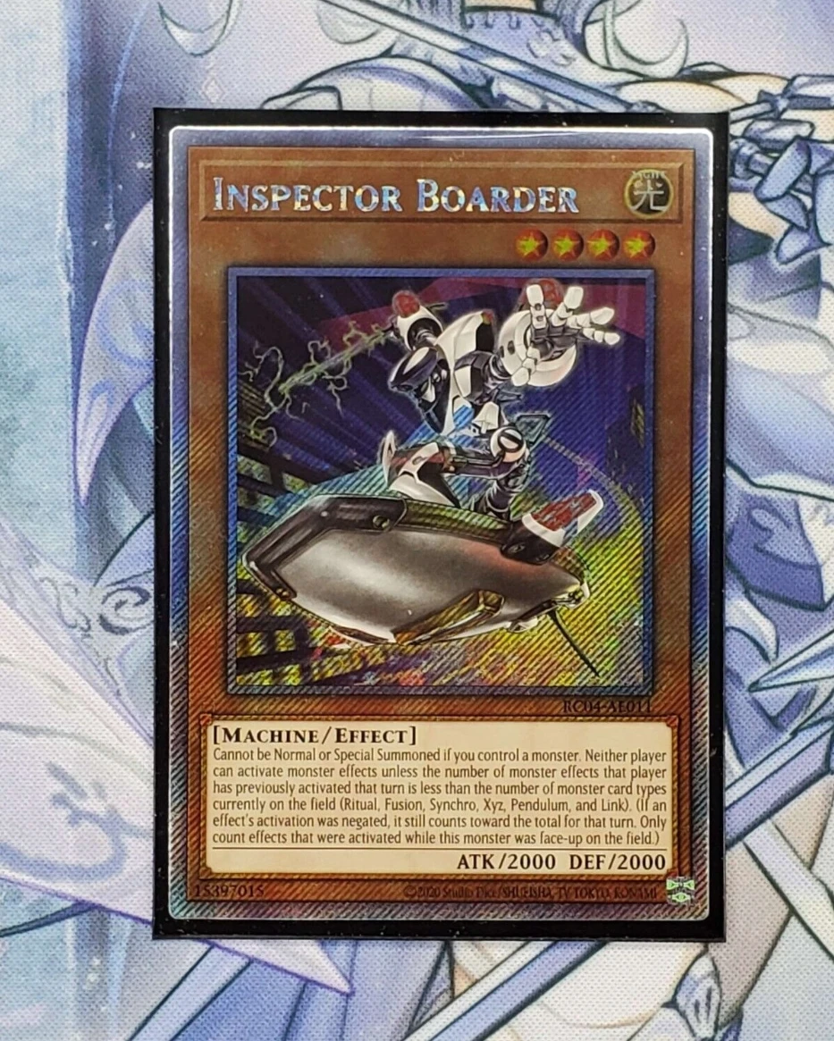 Yugioh KONAMI Duel Monsters RC04-AE011 Inspector Boarder Extra Secret หายากเอเชียคอลเลกชันภาษาอังกฤษ Mint การ์ด