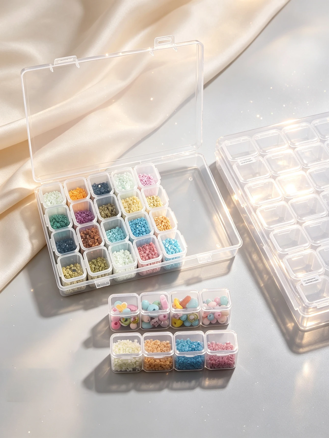 1 Transparent Multi-Compartment Jewelry Storage Box, Dust-Proof and Moisture-Proof Portable Storage Box, Multi-Purpose Storage Rack for Earrings, Necklaces, and Nail Art Supplies, Drawer Desktop Organizer, Jewelry Storage Box