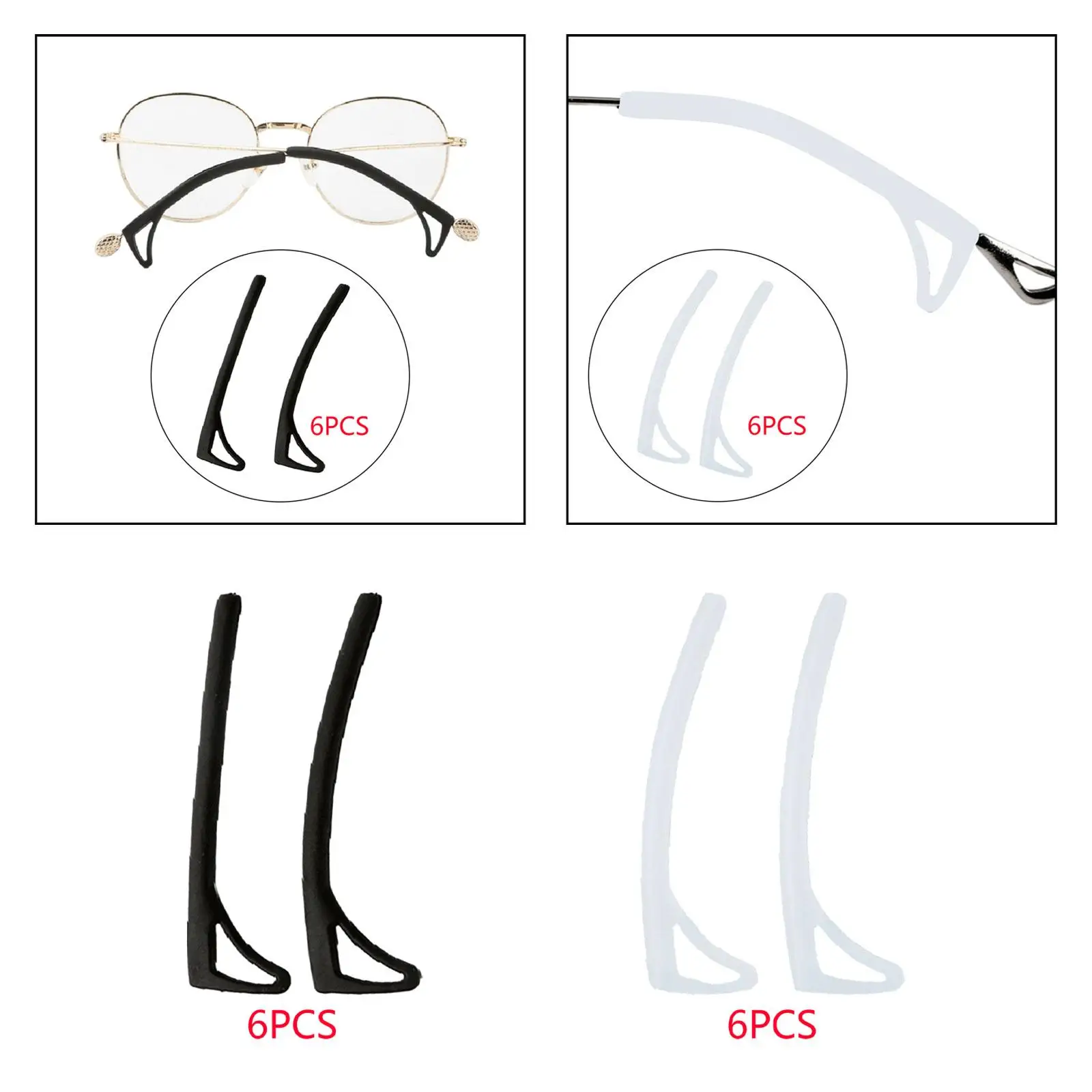 12 قطعة من مقابض الأذن النظارات وسادة الأذن للأطفال والكبار