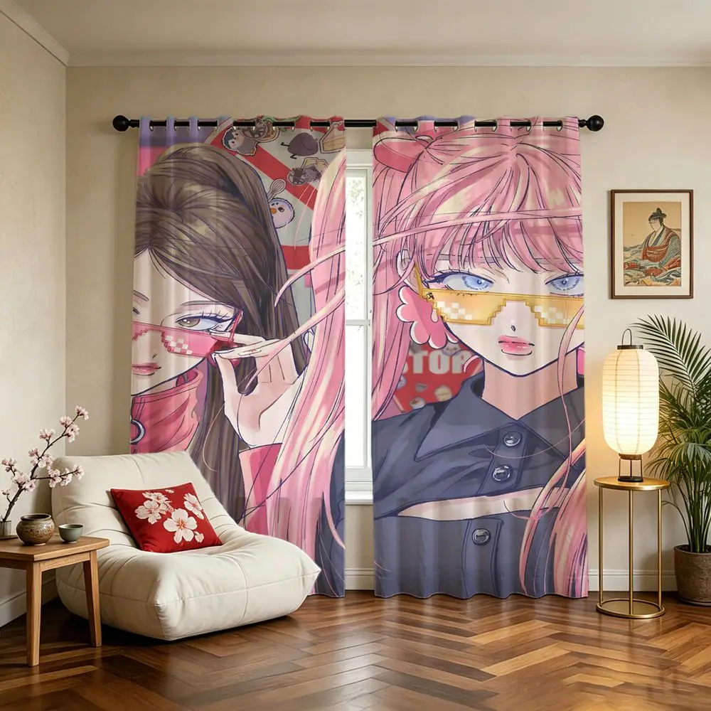 Twin Pony Girls Curtains 2 Panels 85% Light Blocking Printed Curtains Darkening Curtains Decoration Curtains Teen Bedroom