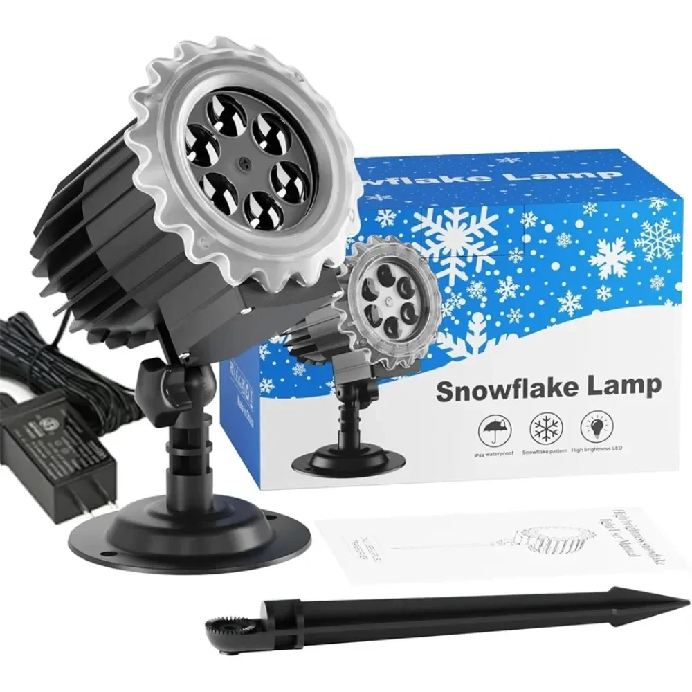 Snowflake Projector Lights Outdoor 9W Super Brighter Snowfall Lamp Projection Waterproof Landscape Snow falling spotlight